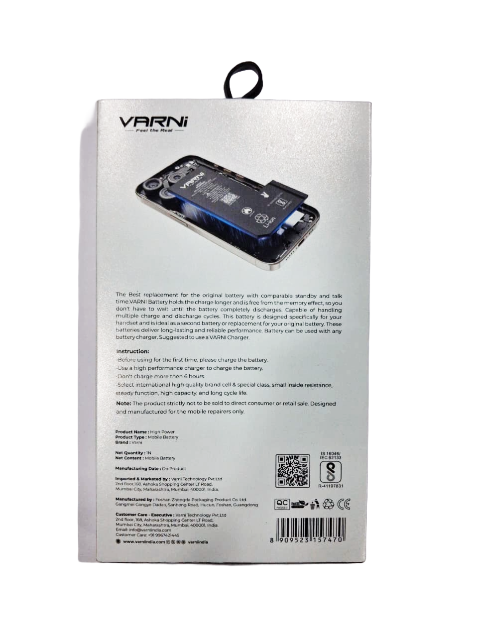 Varni Premium Replacement Battery for Apple iPhone 6s – Long Backup & Safe Charging Performance - Image 2